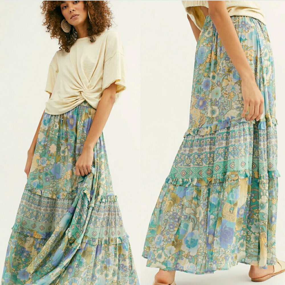 New spell designs amethyst maxi skirt turquoise FP - Picture 6 of 13
